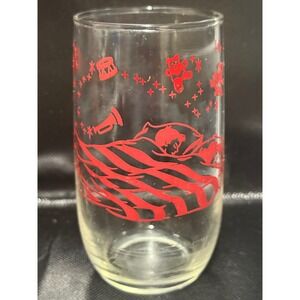 Vintage Twas The Night Before Christmas Glasses  Santa Fireplace Stockings Lot 3